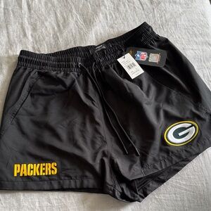 NFL Packers Black Athletic Shorts